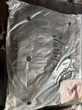 thirty-one Black felt Tote with brown bottom